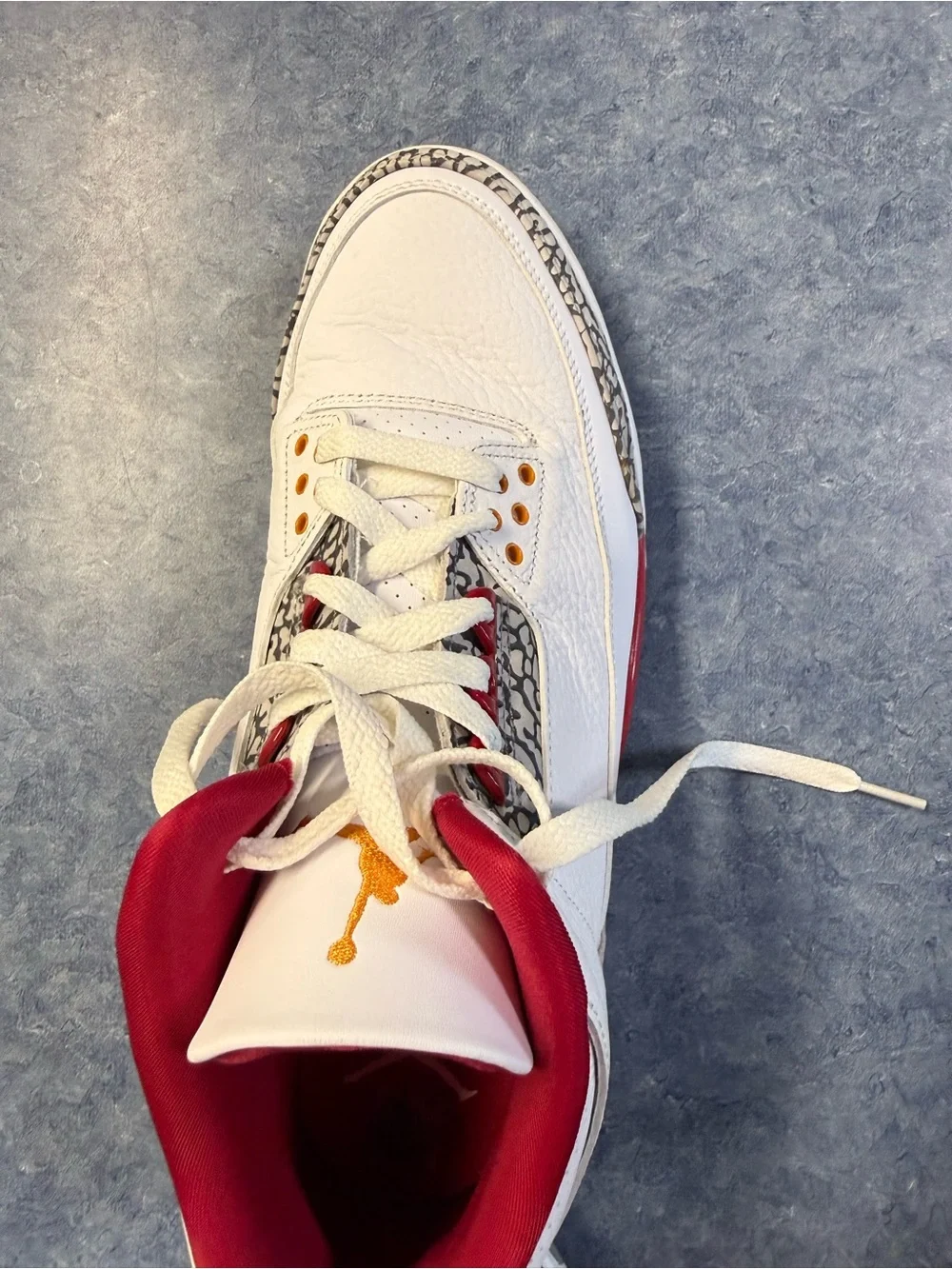 Jordan Men’s White and Red Elephant-Print Sneakers